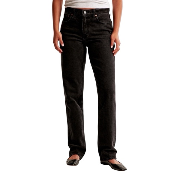 Abercrombie Mid-Rise Curve Love Black Women's Jeans Size 26 Extra Long - Picture 7 of 8